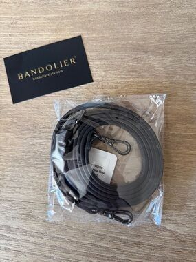 Bandolier Black Replacement Crossbody Strap with Gun Metal Black Clips